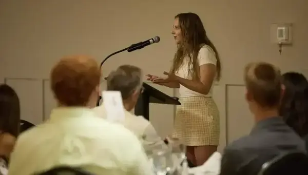 Dr. Hill giving talk